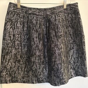 Textured Black and Silver A-Line Skirt